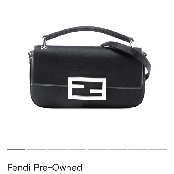 Fendi Handbags - Fendi Mini Satin & Leather black purse silver hardware